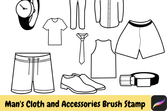 Download Man Cloth Procreate Brush Stamps - Brush stamp Collection