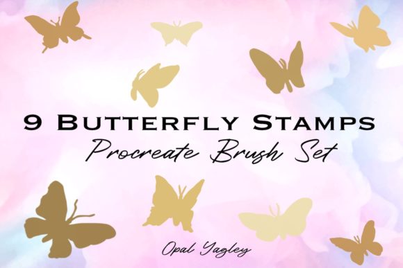 Download 9 Butterfly Brush Stamps for Procreate - Brush stamp Collection