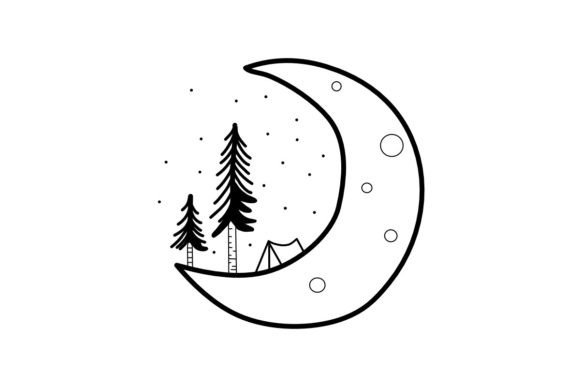 Download Tent on the Moon Procreate Brush Stamp - Brush stamp Collection