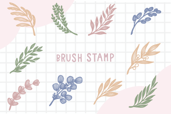Download Line Art Leaf Brush Stamp Procreate - Brush stamp Collection