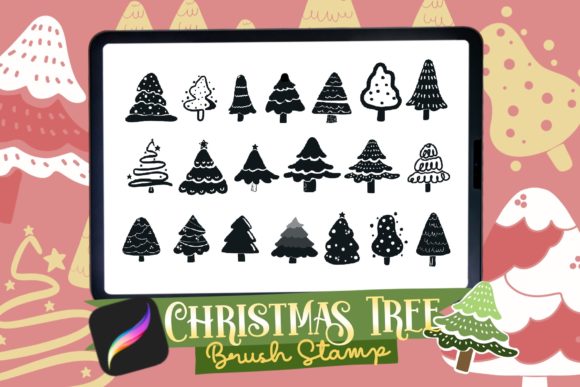 Download Christmas Tree Procreate Brush Stamp - Brush stamp Collection