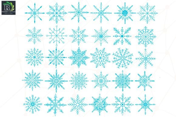 Download 30 Snow Flakes Brush Stamp - Brush stamp Collection