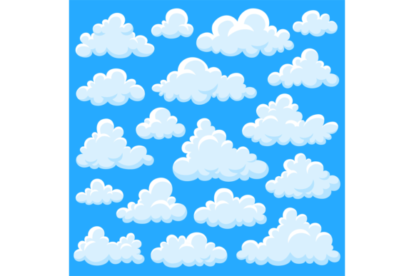 Download White Cartoon Clouds. Fluffy Cloud, over - Premium Resources