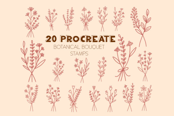 Download 20 Botanical Procreate Brush Stamps - Brush stamp Collection