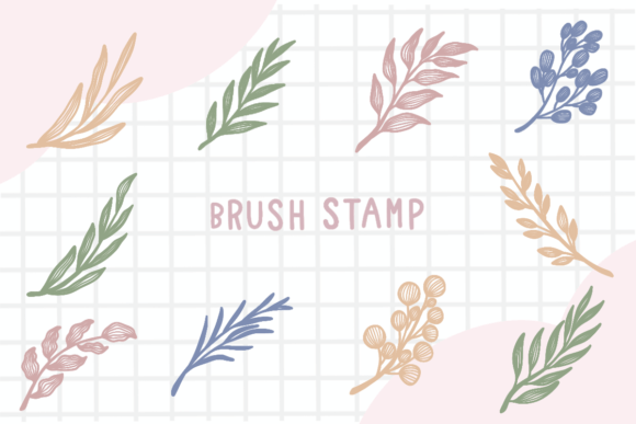 Download Line Art Leaf Brush Stamp Procreate - Brush stamp Collection