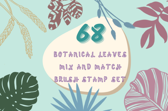 Download 68 Botanical Leaf Mix&amp;Match Brush Stamp - Brush stamp Collection