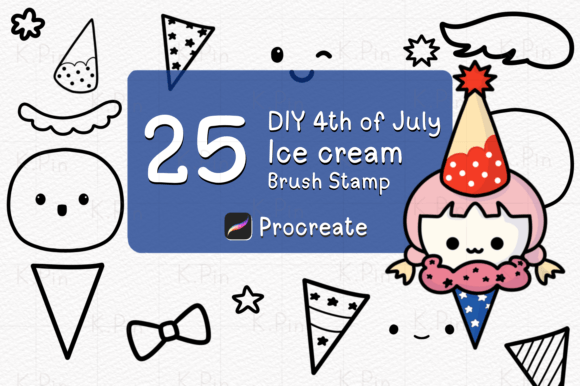 Download 25 Brush Stamp Procreate, Ice Cream - Brush stamp Collection