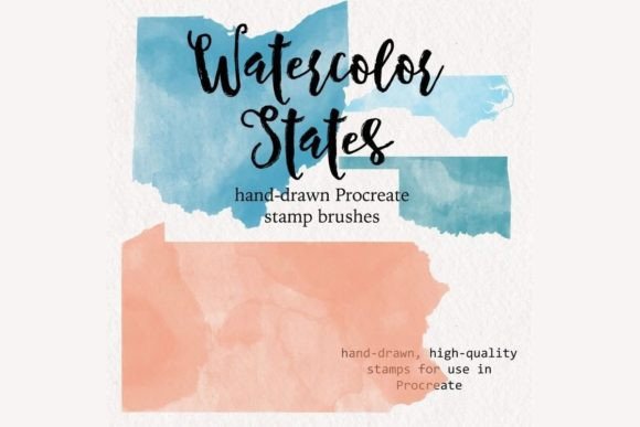 Download Procreate Watercolor United States Brush Stamps - Brush stamp Collection