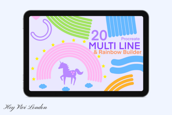Download PROCREATE Multi Line Brushes &amp; Rainbow - Premium Resources
