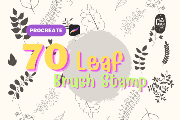 Download Leaf 70 Brush Stamp Procreate - Brush stamp Collection