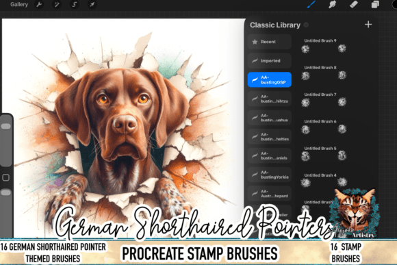 Download German Shorthaired Pointer Brush Stamps - Brush stamp Collection
