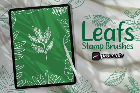 Download Hand Drawing Leaf Brush Stamp - Brush stamp Collection