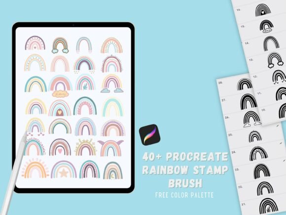 Download Procreate Rainbow Stamp Brushes Set - Premium Bundle