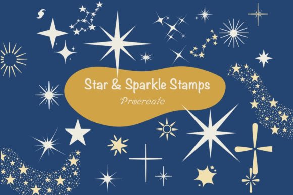 Download Star &amp; Sparkle Procreate Brush Stamps - Brush stamp Collection