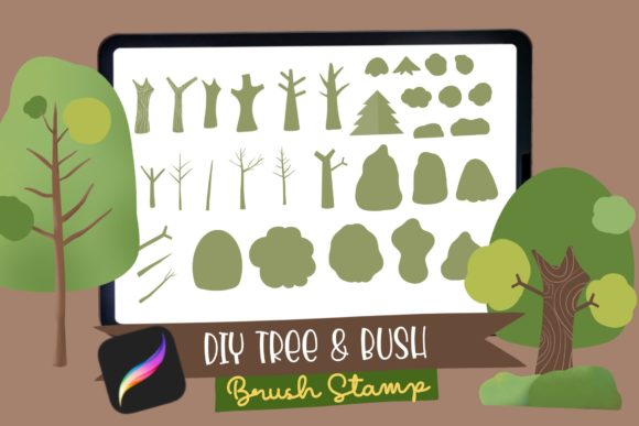 Download DIY Tree Procreate Brush Stamp - Brush stamp Collection