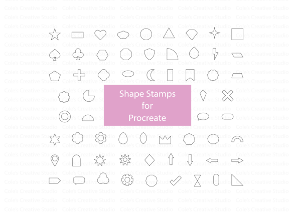 Download Procreate Outline Shape Brush Stamp Set - Brush stamp Collection