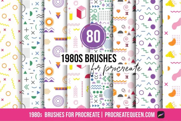 Download 1980s Procreate Pattern Brushes &amp; Stamps - Procreate pattern brushes Collection