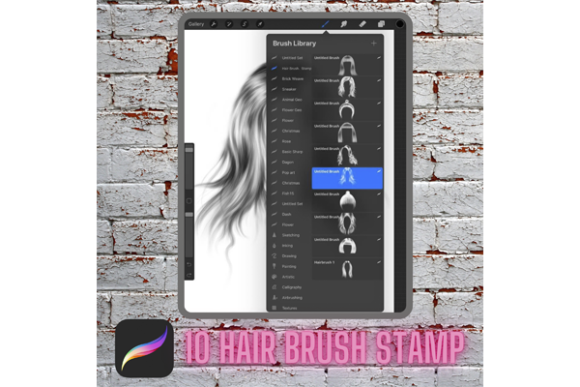 Download HAIR BRUSH STAMP -10 Brush Stamp - Brush stamp Collection