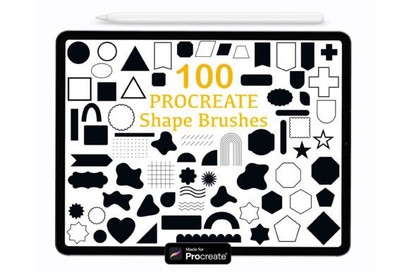 Download 100 Procreate Shape Brushes, Brush Stamp - Brush stamp Collection