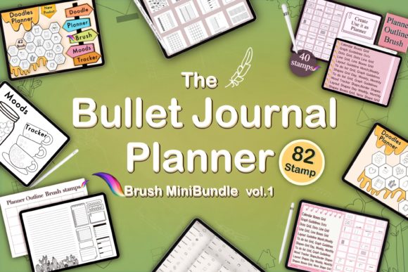 Download MiniBundle Planner Brush Stamp Procreate - Brush stamp Collection