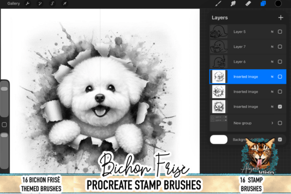 Download Bichon Frise Procreate Brush Stamps - Brush stamp Collection
