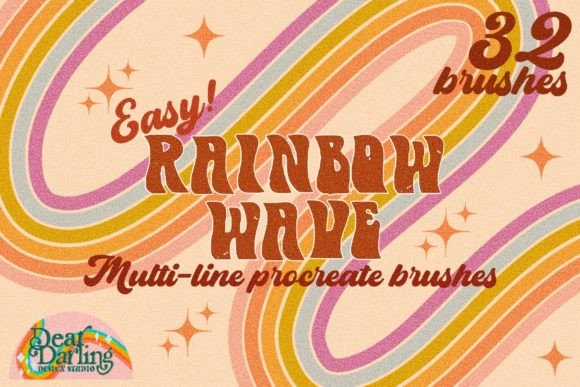 Download Rainbow Wave Procreate Brush Set - Premium Resources