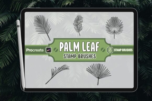 Download Palm Leaf Brush Stamp Set for Procreate - Brush stamp Collection