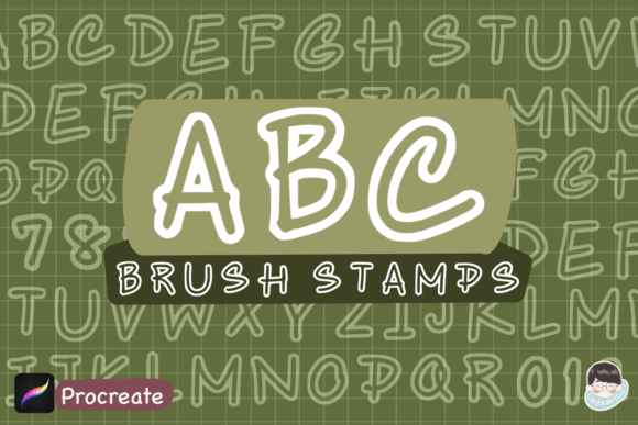 Download 41 ABC Brush Stamps for Procreate - Brush stamp Collection