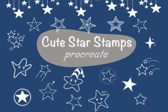 Download Cute Star Procreate Brush Stamps - Brush stamp Collection