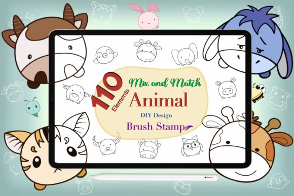 Download Design Cute Animal Brush Stamp Procreate - Brush stamp Collection